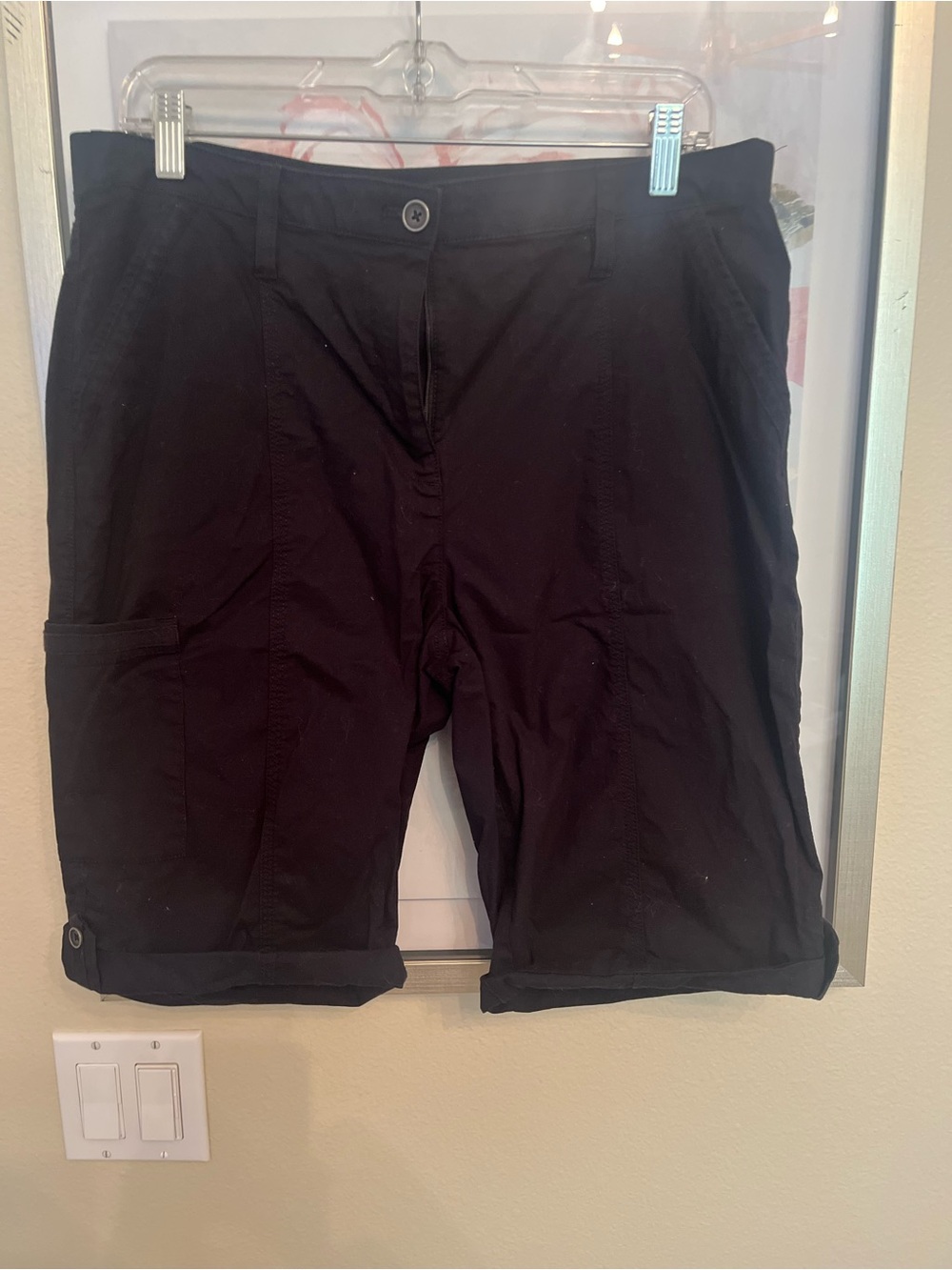 Chicos Black Casual Cargo Shorts